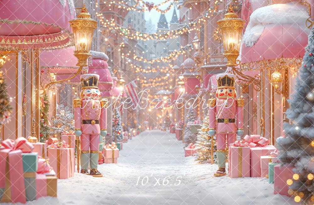 Kate Weihnachten Nussknacker Geschenke Rosa Hintergrund Entworfen von Emetselch - Kate Backdrop.de