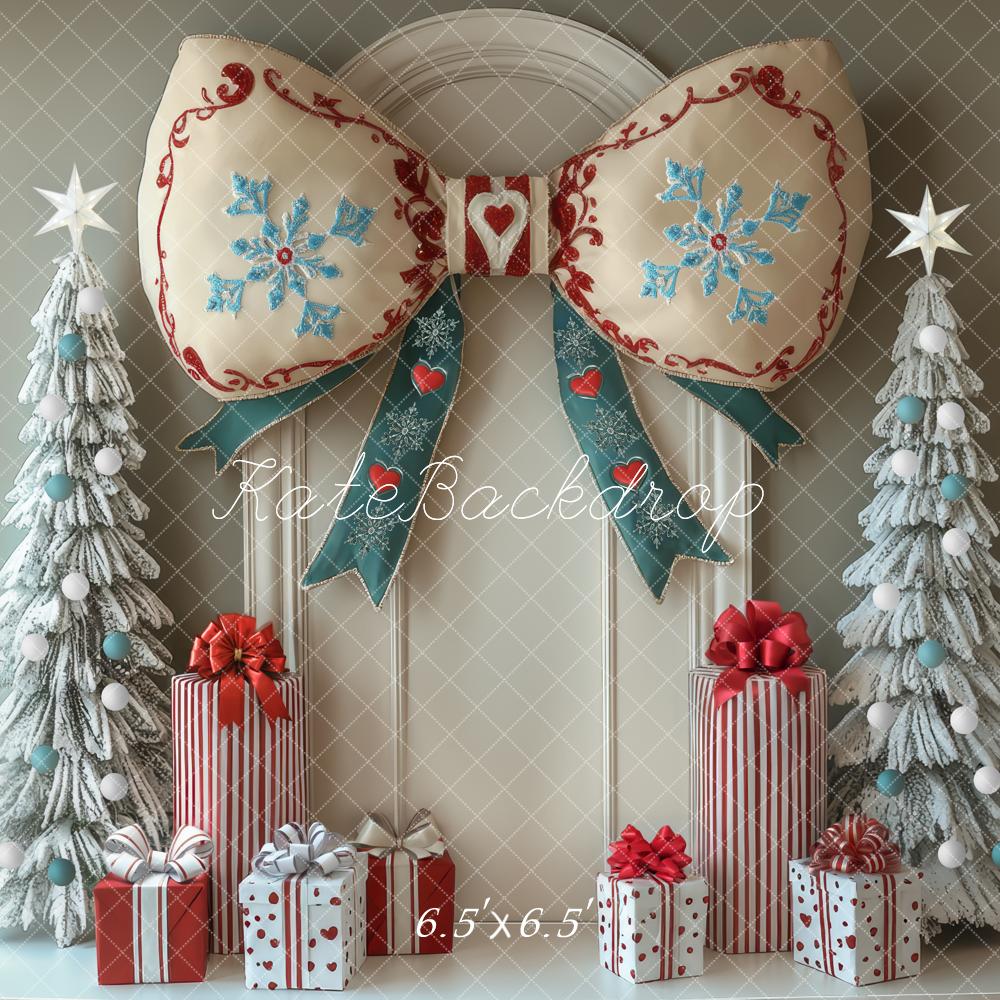 Kate Weihnachten Schleife Geschenkboxen Pastell Hintergrund Entworfen von Mini MakeBelieve - Kate Backdrop.de