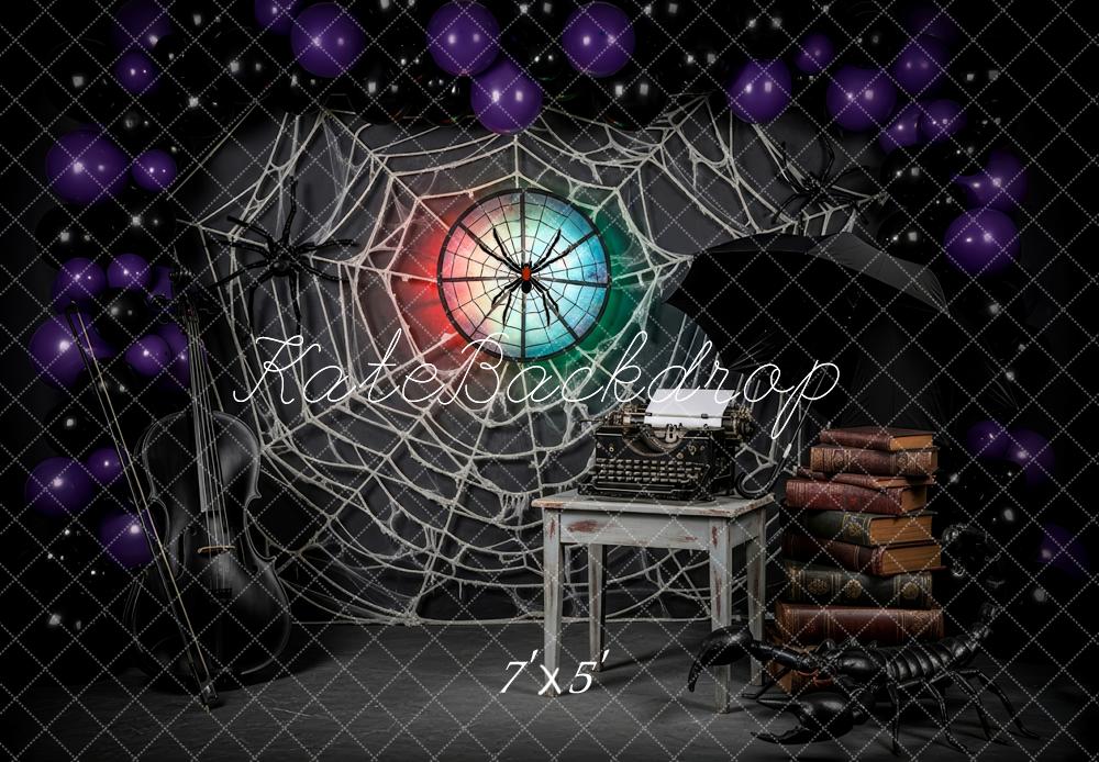 Kate Halloween Spinnennetz Schreibmaschine Bücher Hintergrund Entworfen von Patty Roberts