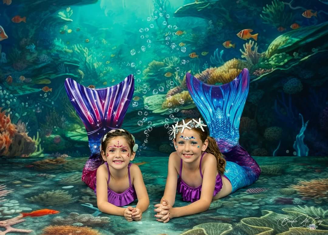 Kate Sommer Unterwasser Ozean Riff Hintergrund+Mermaid Ozean Riff Boden Hintergrund