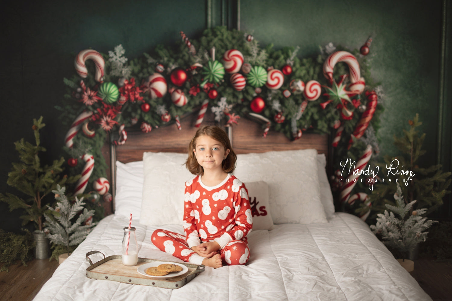 Kate Weihnachten Candy Cane Kopfteil Hintergrund von Mandy Ringe Fotograf