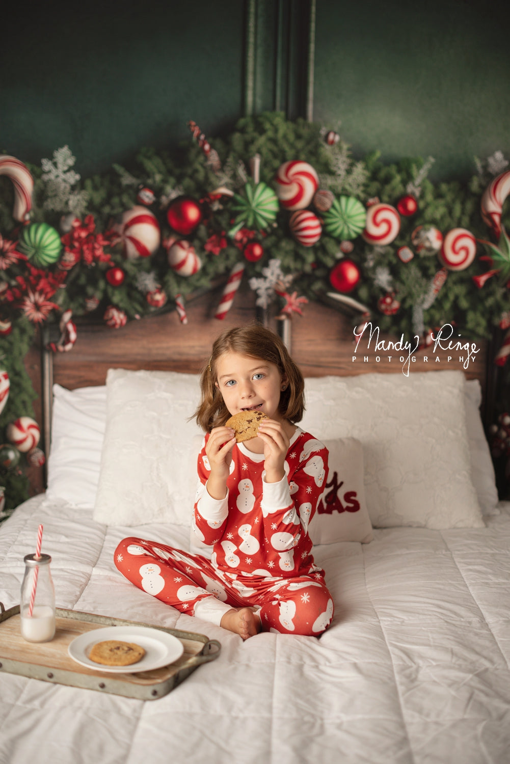 Kate Weihnachten Candy Cane Kopfteil Hintergrund von Mandy Ringe Fotograf