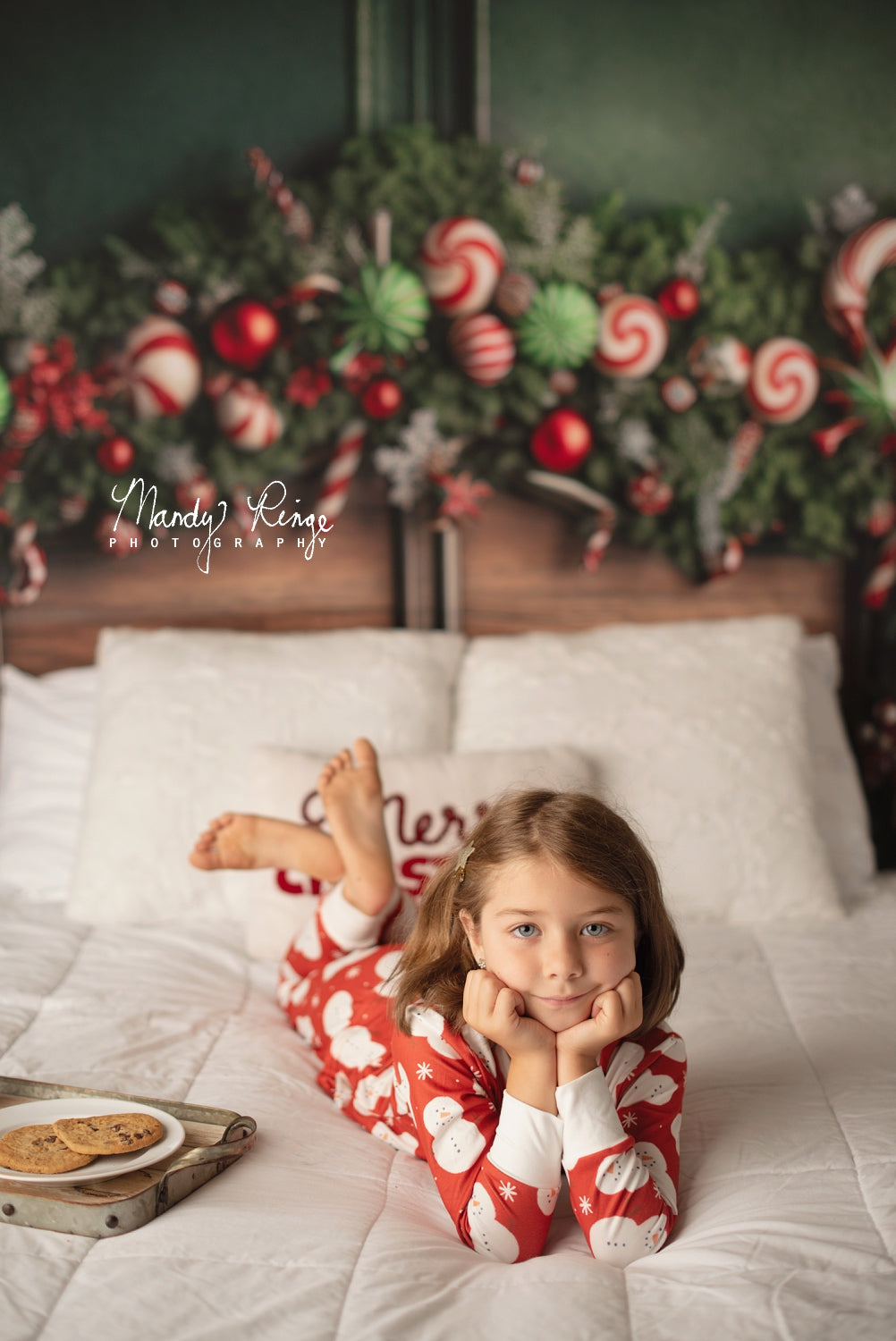 Kate Weihnachten Candy Cane Kopfteil Hintergrund von Mandy Ringe Fotograf