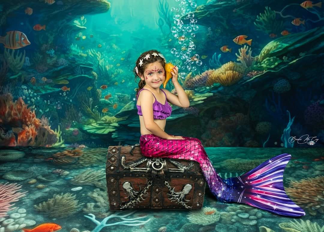 Kate Sommer Unterwasser Ozean Riff Hintergrund+Mermaid Ozean Riff Boden Hintergrund - Kate Backdrop.de