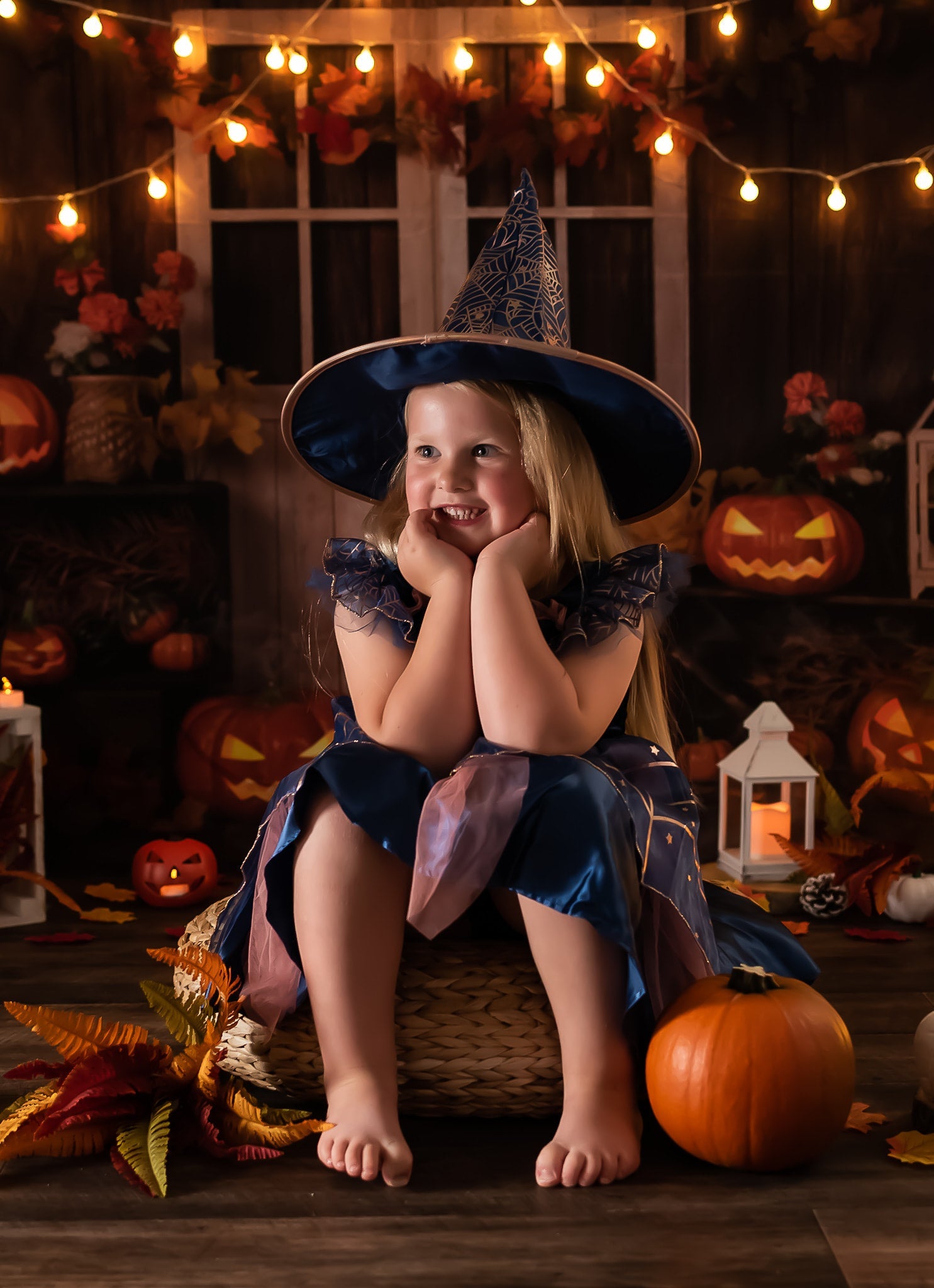 Kate Herbst / Halloween Kürbisse Lichter Hintergrund Entworfen von Jia Chan Fotografie - Kate Backdrop.de