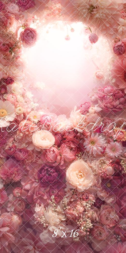 Kate Blume Kranz Pastellrosa Hintergrund Entworfen von Emetselch - Kate Backdrop.de