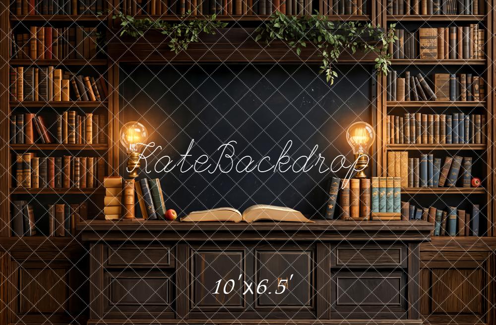 Kate Bibliothek Bücherregal Lampen Vintage Hintergrund Entworfen von Emetselch - Kate Backdrop.de