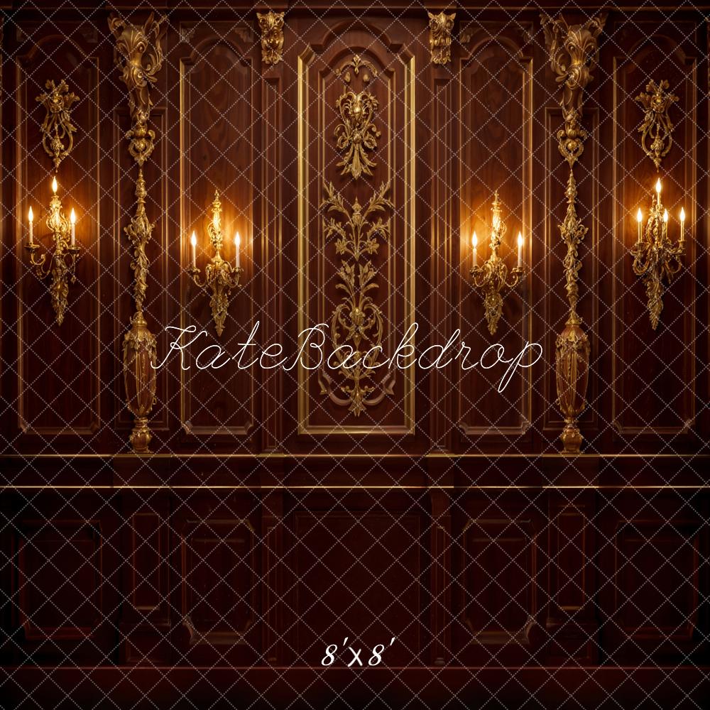 Kate Barock Wand Goldleuchter Braun Hintergrund Entworfen von Emetselch