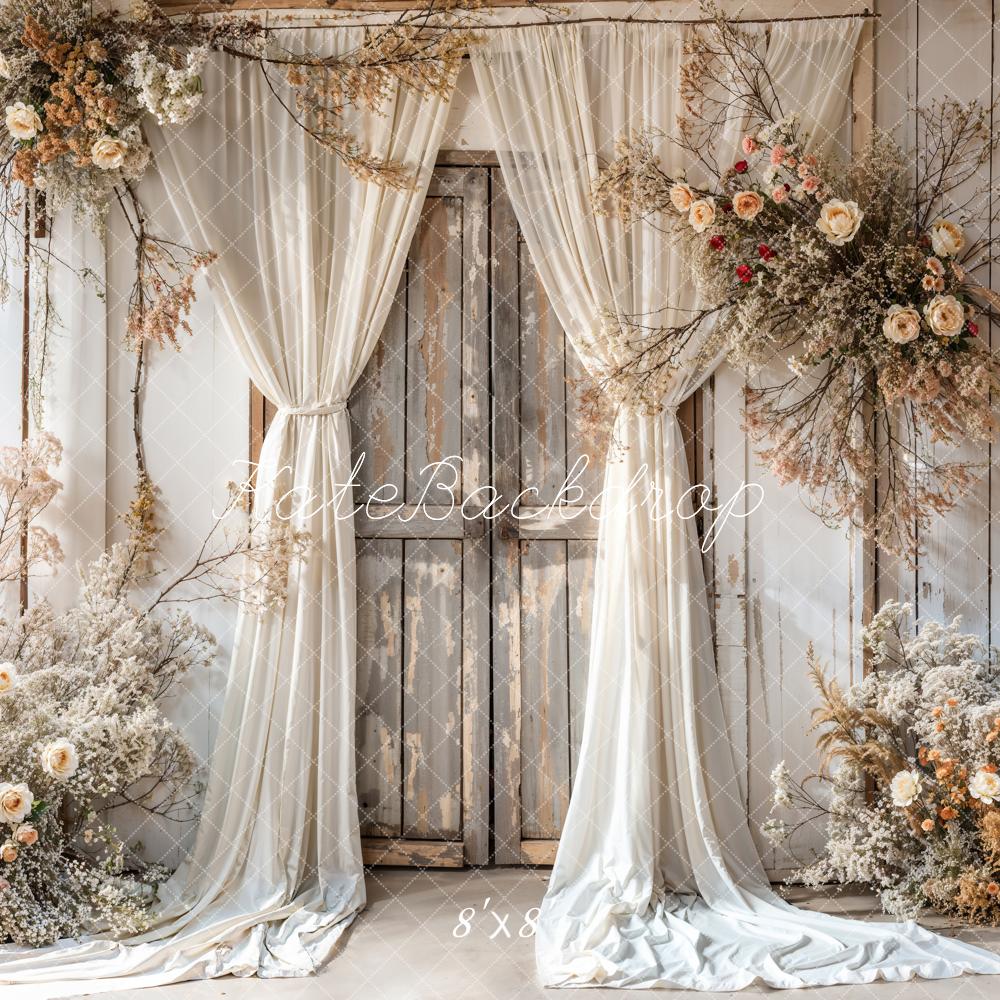 Kate Hochzeit Blumentor Vintage Creme Hintergrund Entworfen von Emetselch - Kate Backdrop.de