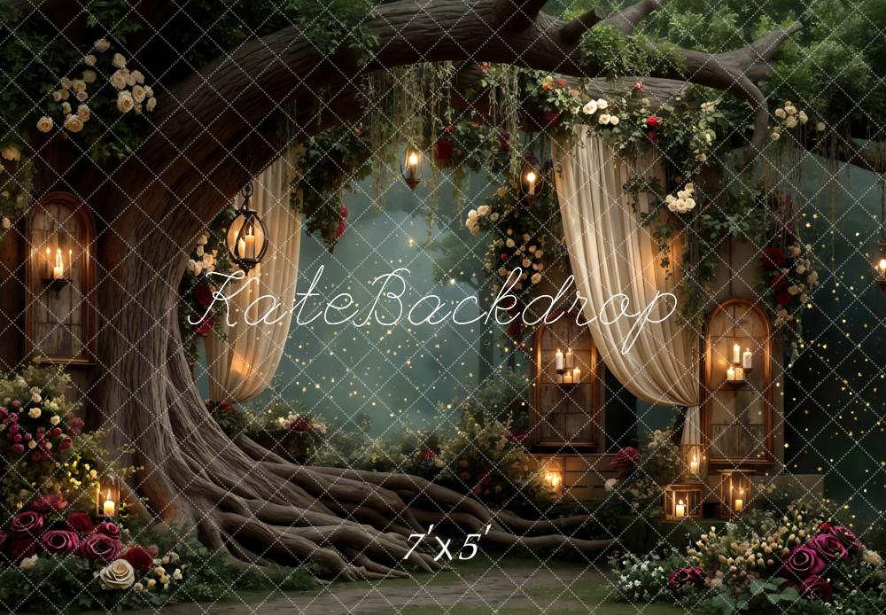 Kate Märchen Baum Lichter Blumen Hintergrund Entworfen von Mini MakeBelieve - Kate Backdrop.de