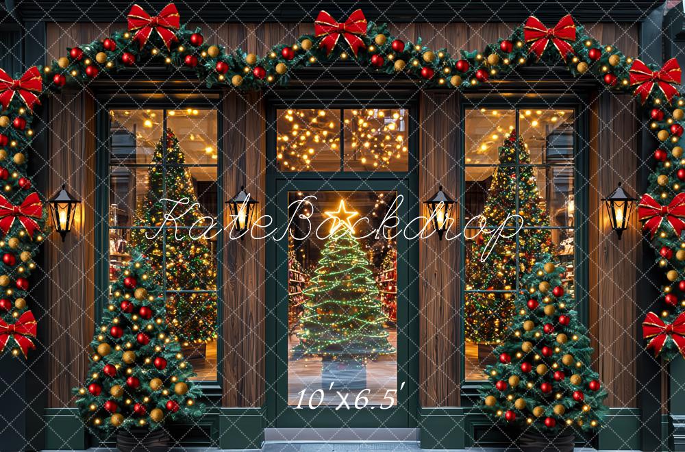 Kate Weihnachten Girlande Weihnachtsbaum Lichter Hintergrund Entworfen von Mini MakeBelieve - Kate Backdrop.de