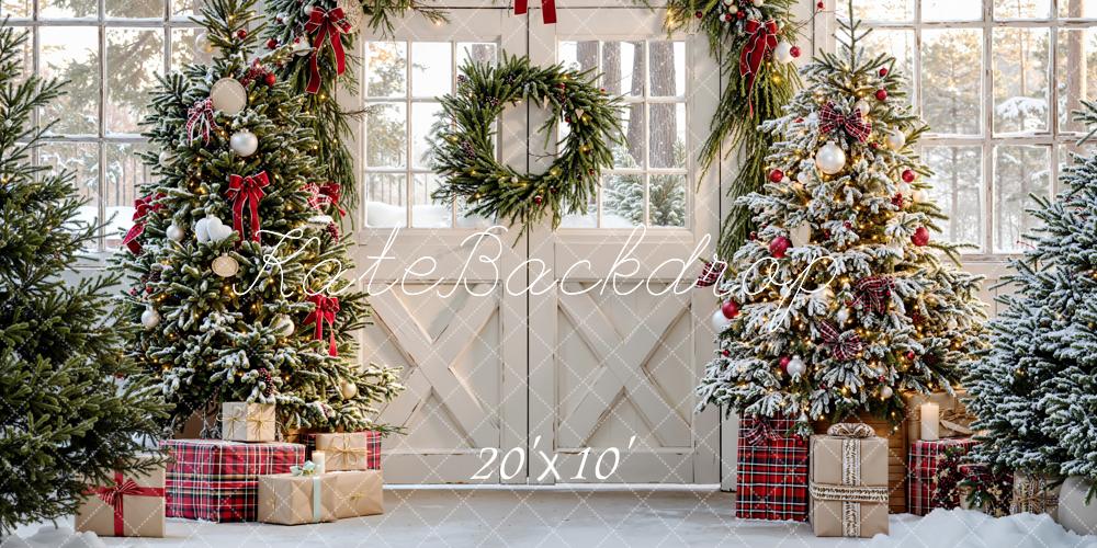 Kate Weihnachten Tannenbaum Tür Kranz Hintergrund Entworfen von Emetselch