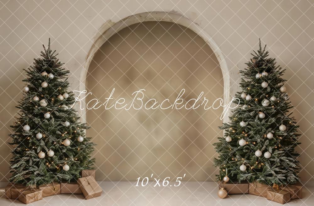 Kate Weihnachten Tannenbaum Geschenke Neutral Fleece Hintergrund Entworfen von Emetselch - Kate Backdrop.de
