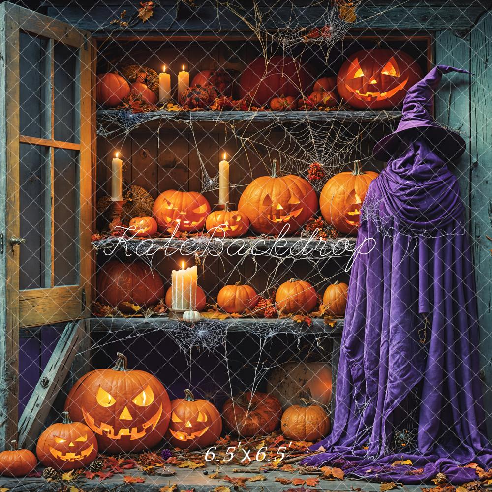Kate Halloween Kürbisse Hexe Vintage Hintergrund Entworfen von Emetselch - Kate Backdrop.de
