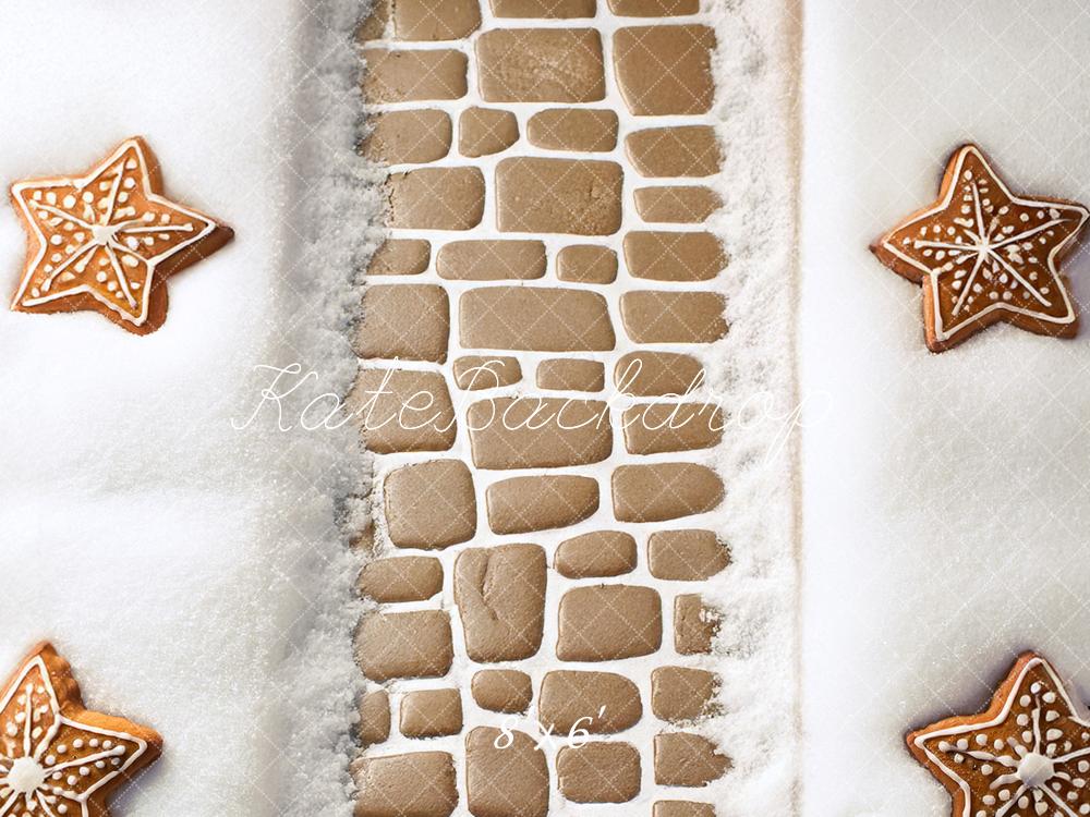Kate Weihnachten Sternkekse Pflastersteine Schnee Hintergrund Entworfen von Mandy Ringe