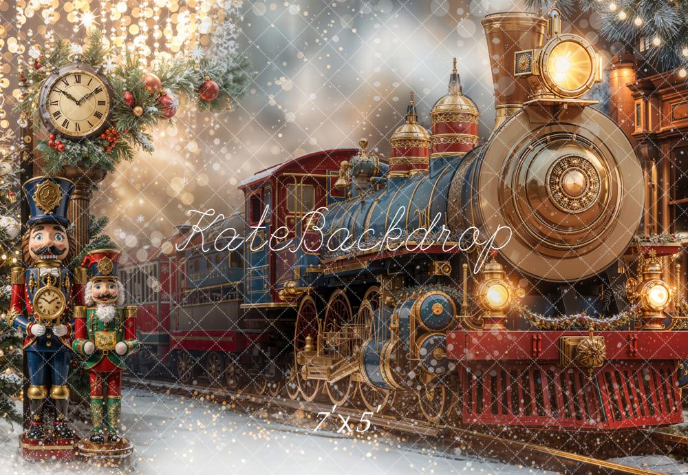Kate Weihnachten Eisenbahn Nussknacker Vintage Hintergrund Entworfen von Emetselch - Kate Backdrop.de