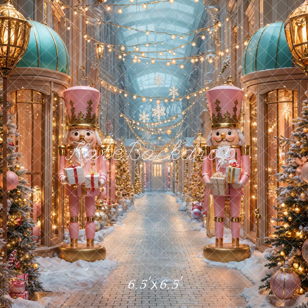 Kate Weihnachten Nussknacker Winterlich Pink Hintergrund Entworfen von Emetselch - Kate Backdrop.de