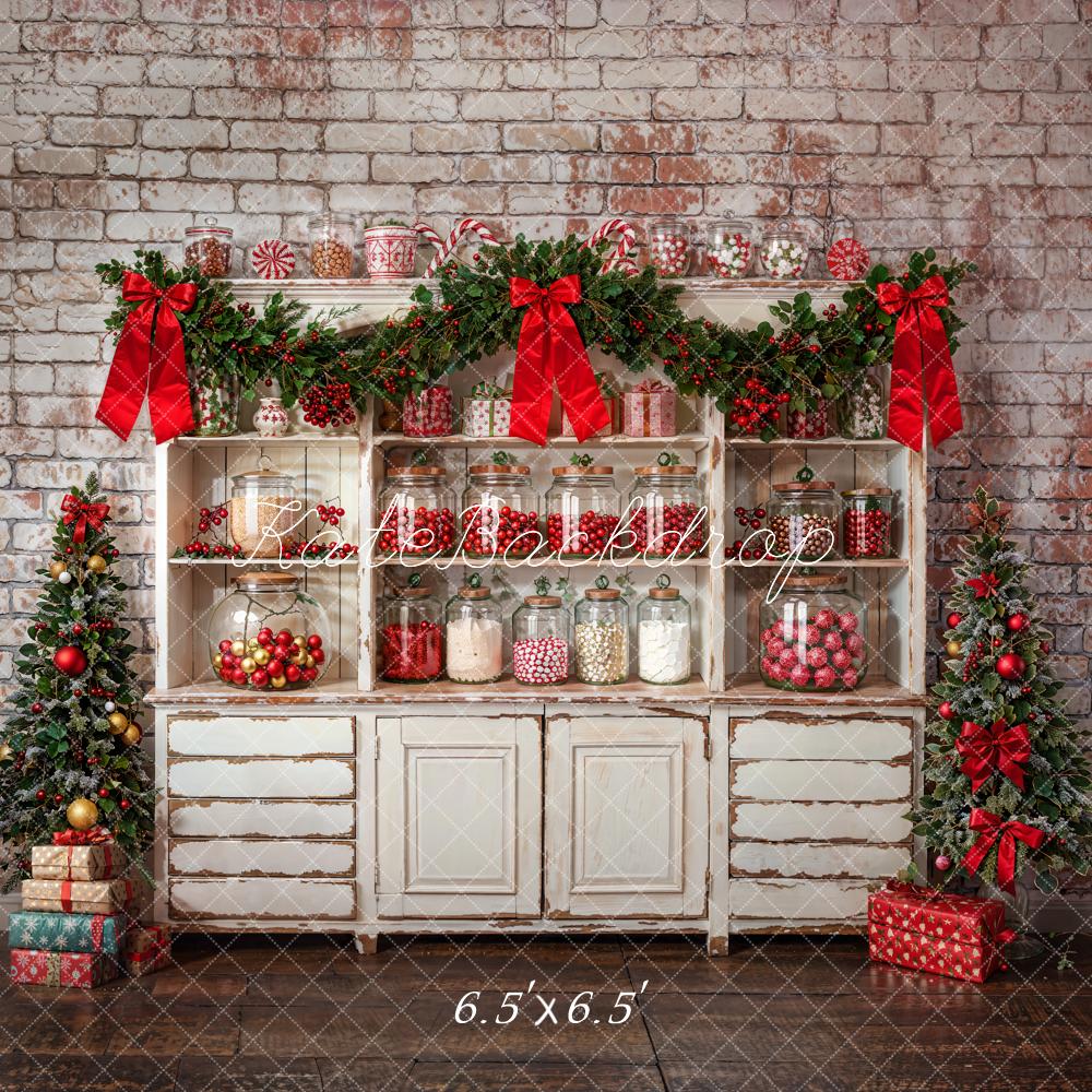 Kate Weihnachten Süßigkeiten Regal Vintage Hintergrund Entworfen von Emetselch
