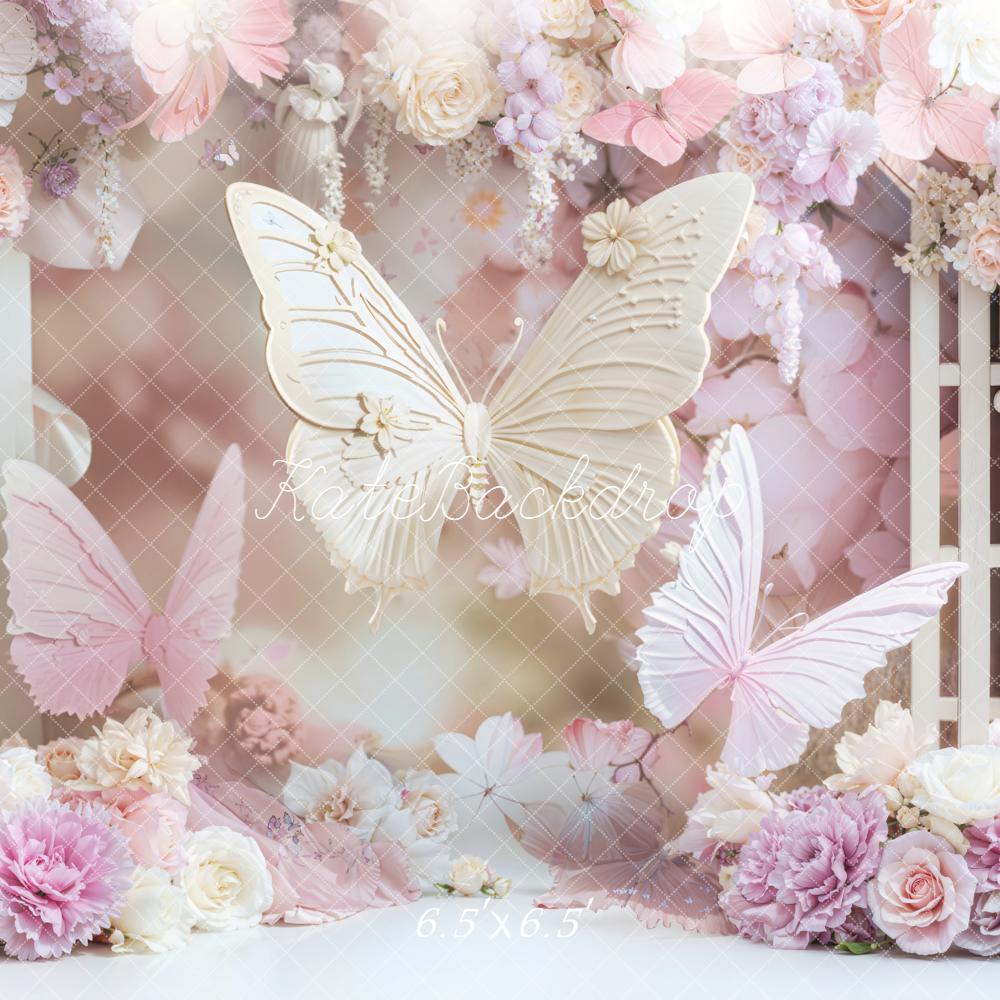 Kate Schmetterling Blumenbogen Pastell Hintergrund Entworfen von Chain - Kate Backdrop.de