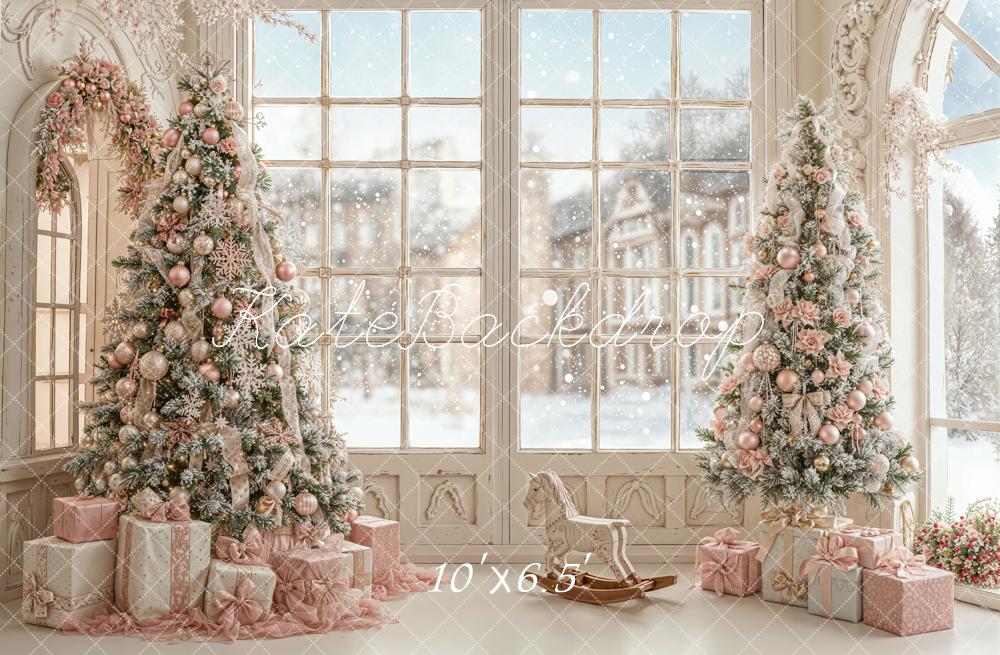 Kate Weihnachten Tannenbaum Geschenke Pastell Fleece Hintergrund Entworfen von Emetselch - Kate Backdrop.de