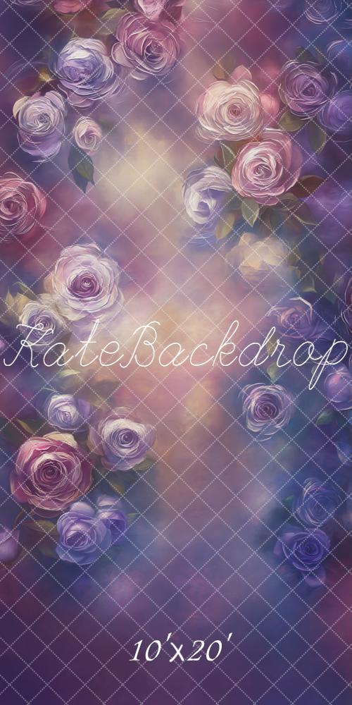 Kate Blumen Rosen Lila Pastell Hintergrund Entworfen von Emetselch - Kate Backdrop.de
