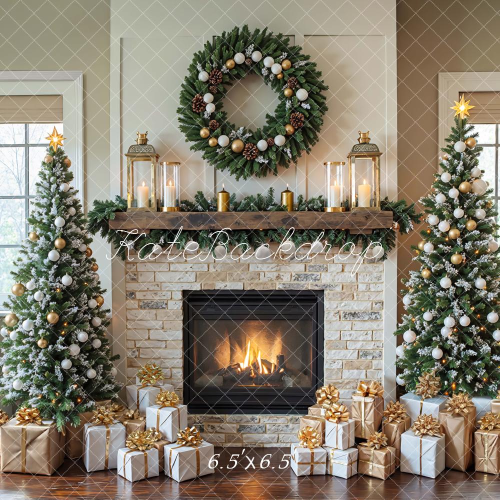 Kate Weihnachten Kamin Weihnachtsbaum Geschenke Hintergrund Entworfen von Mini MakeBelieve
