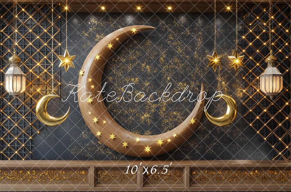 Kate Ramadan Mond Sterne Gold Hintergrund Entworfen von Mini MakeBelieve