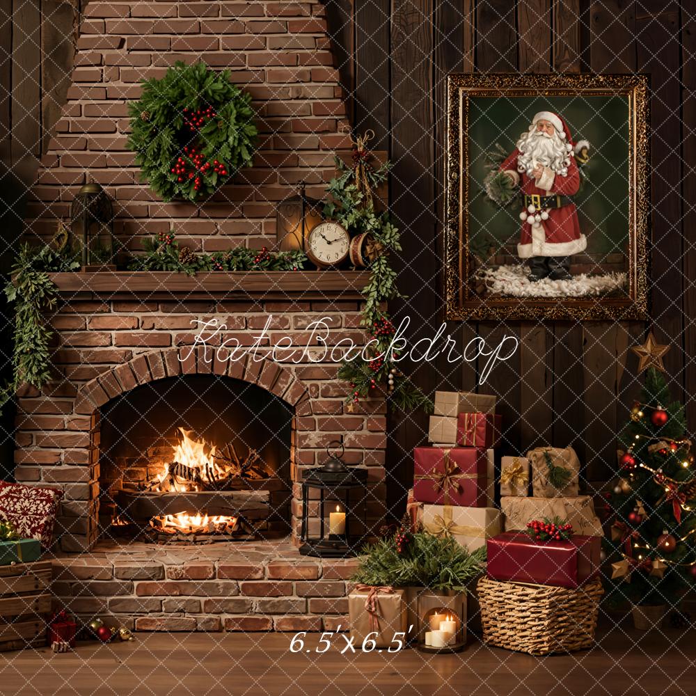 Kate Weihnachten Kamin Geschenke Vintage Hintergrund Entworfen von Emetselch - Kate Backdrop.de