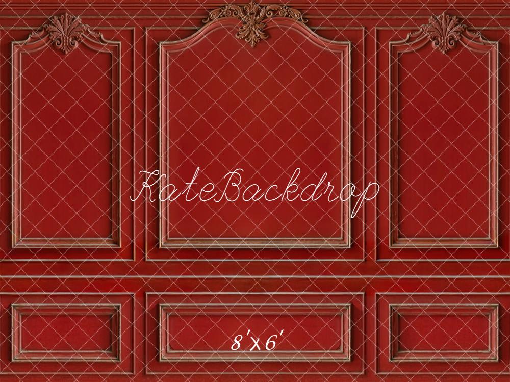Kate Klassisch Rote Wand Verzierungen Fleece Hintergrund Entworfen von Kate Image - Kate Backdrop.de