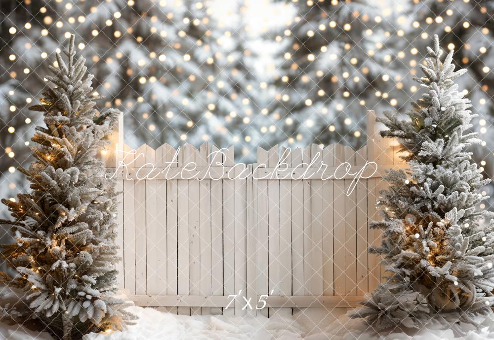 Kate Weihnachten Baum Brauner Holzzaun Hintergrund Entworfen von Emetselch - Kate Backdrop.de