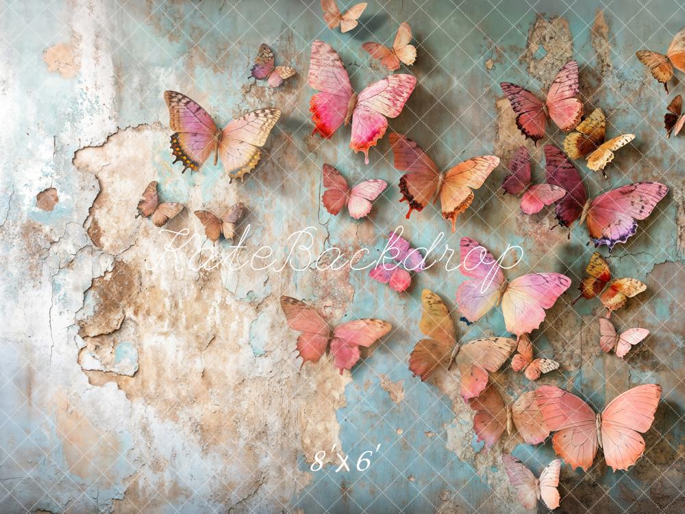 Kate Schmetterlinge Vintage Wand Textur Fleece Hintergrund Entworfen von Emetselch - Kate Backdrop.de