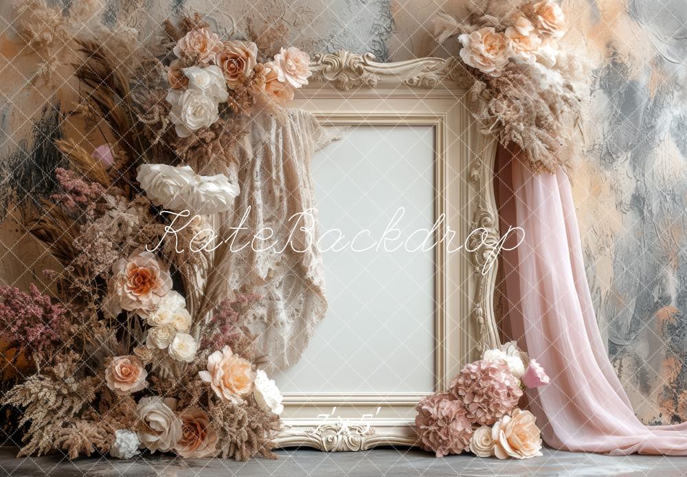 Kate Boho Blumen Rahmen Pastell Hintergrund Entworfen von Mini MakeBelieve - Kate Backdrop.de