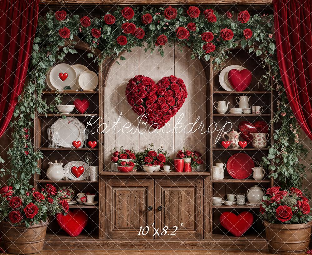 Kate Valentinstag Herz Rosen Vintage Hintergrund Entworfen von Emetselch