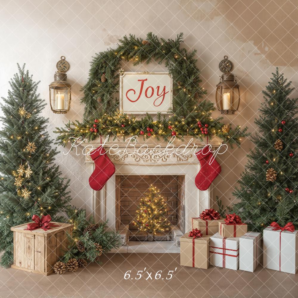 Kate Weihnachten Kamin Tannenbaum Geschenke Hintergrund Entworfen von Emetselch - Kate Backdrop.de