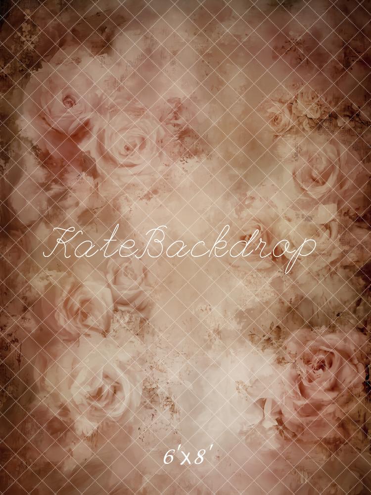 Kate Blume Rosen Vintage Braun Fleece Hintergrund Entworfen von Emetselch - Kate Backdrop.de