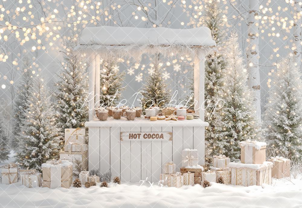 Kate Weihnachten Heiße Schokolade Stand Schnee Hintergrund Entworfen von Emetselch