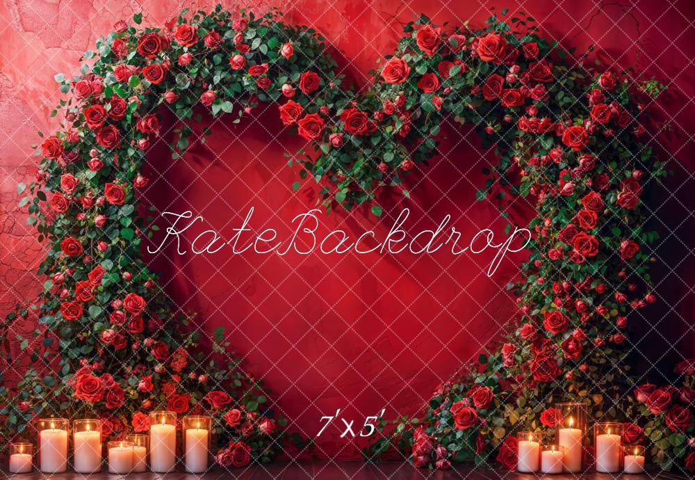 Kate Valentinstag Herz Rosen Rot Hintergrund Entworfen von Emetselch