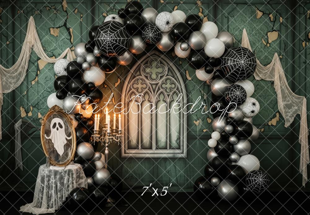 Kate Halloween Ballonbogen Spinnennetz Vintage Hintergrund Entworfen von Patty Roberts