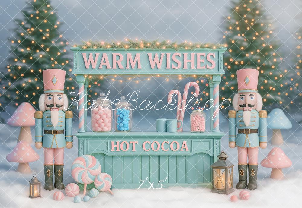 Kate Weihnachten Nussknacker Süßigkeiten Pastell Hintergrund Entworfen von Ashley Paul - Kate Backdrop.de