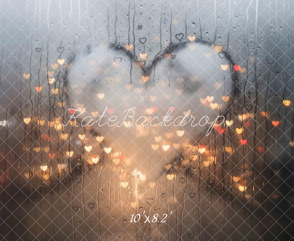 Kate Valentinstag Herz Regen Bokeh Hintergrund Entworfen von Mini MakeBelieve - Kate Backdrop.de