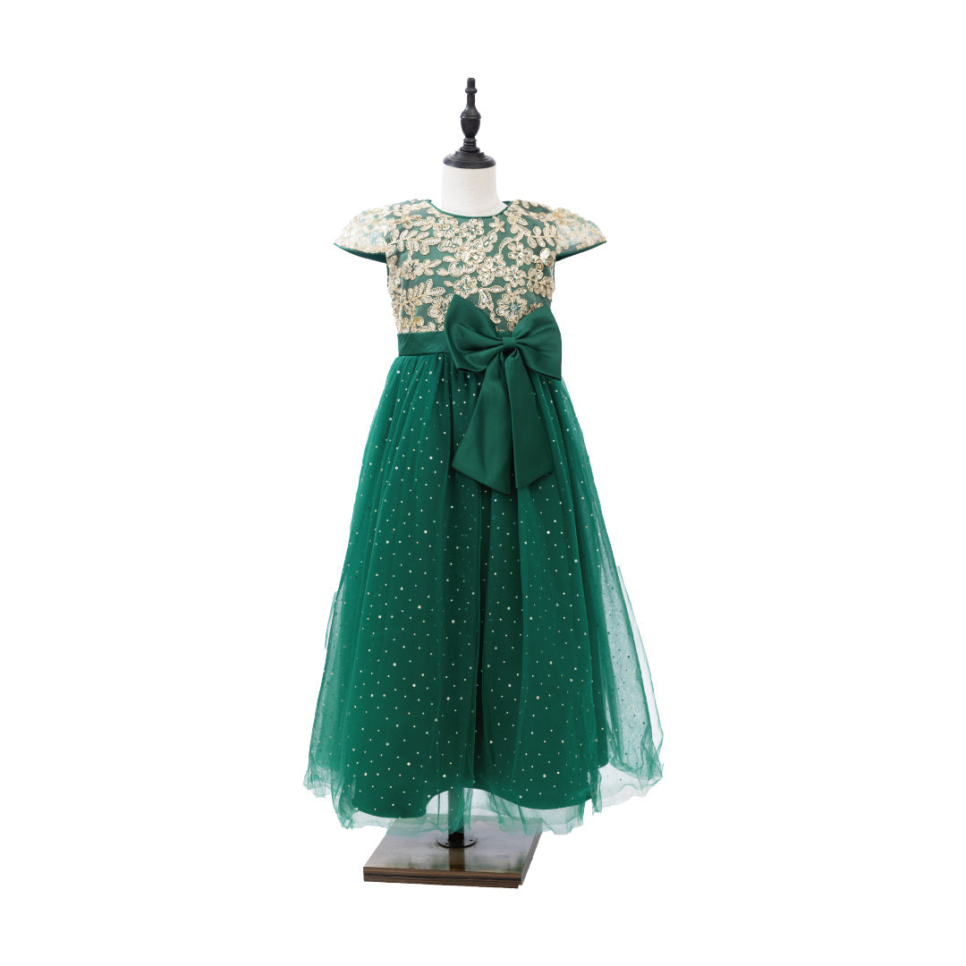 Kate Weihnachts grünes Kleid mit Schleife für Kinder - Kate Backdrop.de