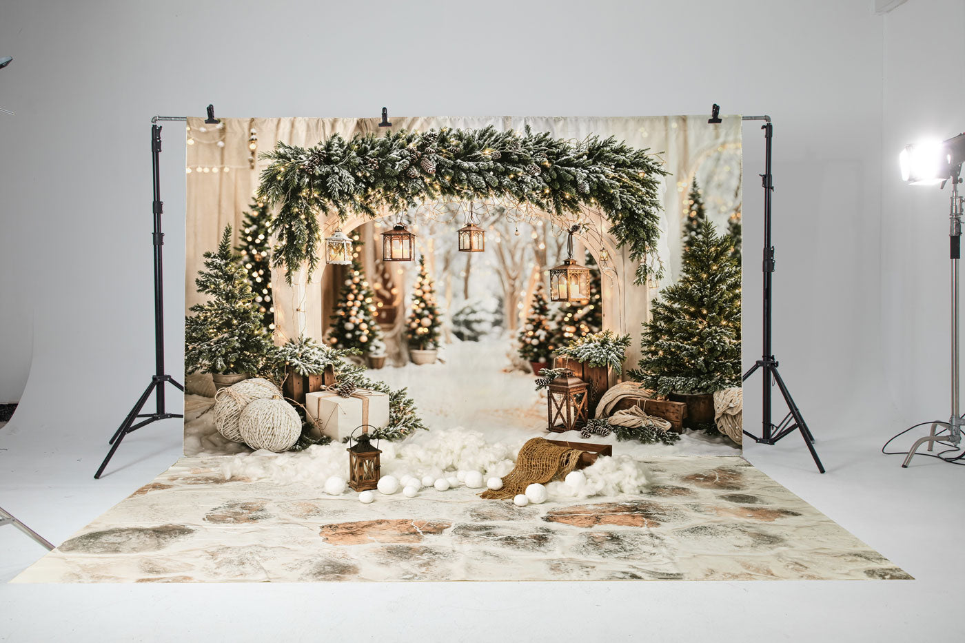 Kate Weihnachten Schnee-Fotografie-Set für Außenaufnahmen Fotografie-Hintergründe und Requisiten Themenpaket