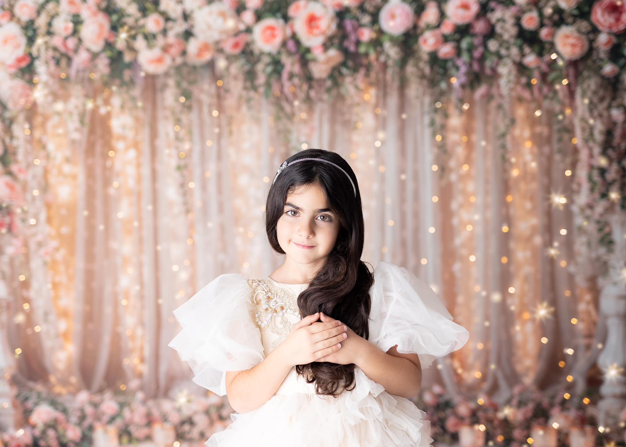 Kate Hochzeit Blume Licht String Vorhang Hintergrund von Chain Photography - Kate Backdrop.de