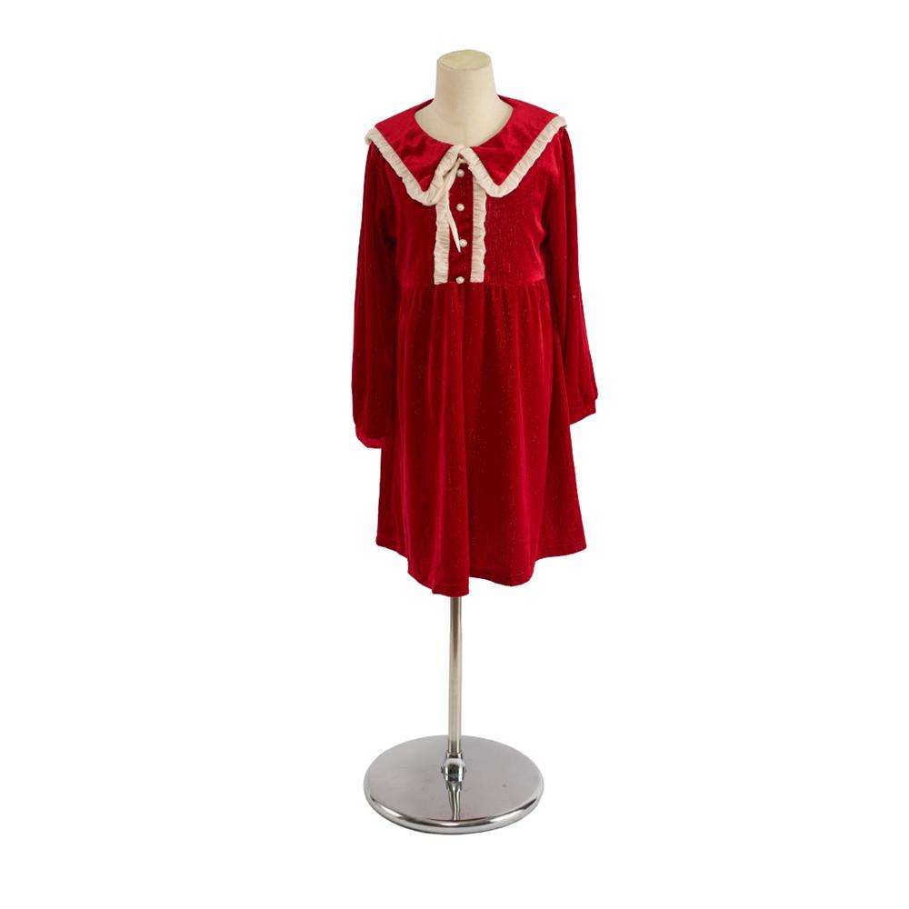 Kate Weihnachts-Rot-Rüschenkleid für Kinder - Kate Backdrop.de