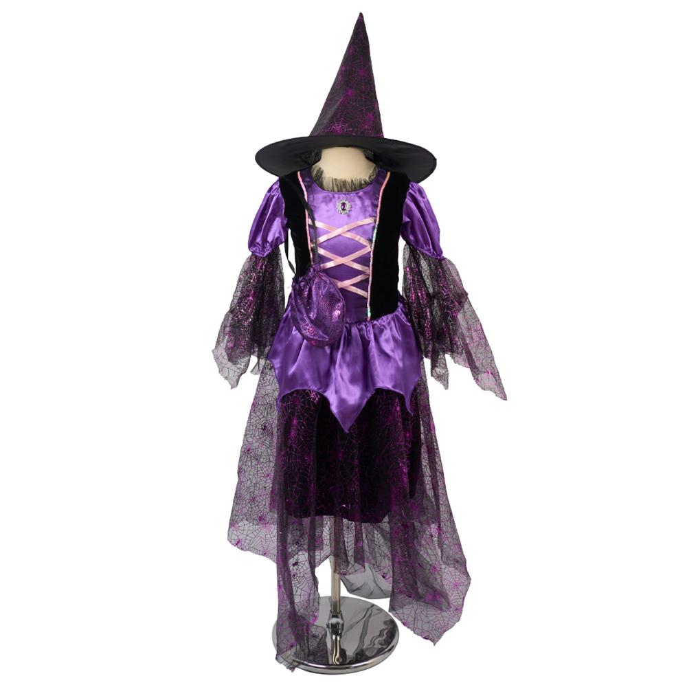 Kate Halloween-Kostüm für Kinder: Schwarz-lila Hexenkostüm - Kate Backdrop.de