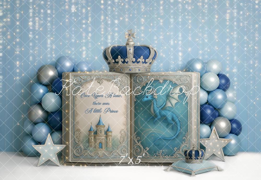 Kate Neugeborenes Märchenbuch Drache Blau Hintergrund Entworfen von Ashley Paul - Kate Backdrop.de