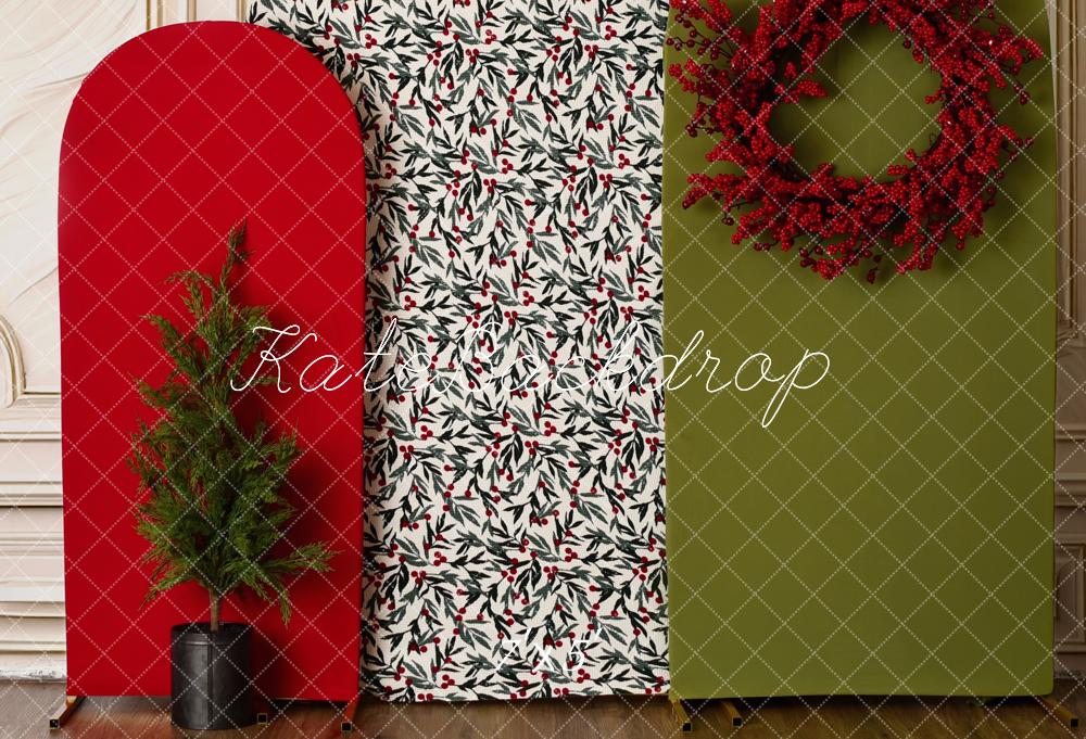 Kate Weihnachten Tannenzweig Beeren Kranz Hintergrund Entworfen von Mandy Ringe