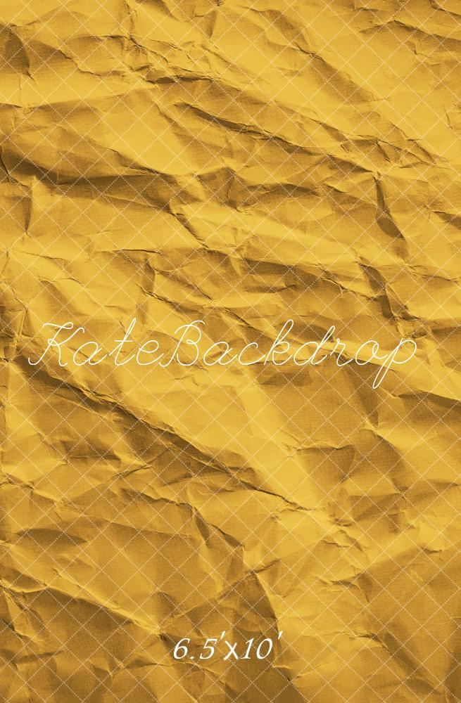 Kate Abstrakt Knitterpapier Gelb Fleece Hintergrund Entworfen von Emetselch