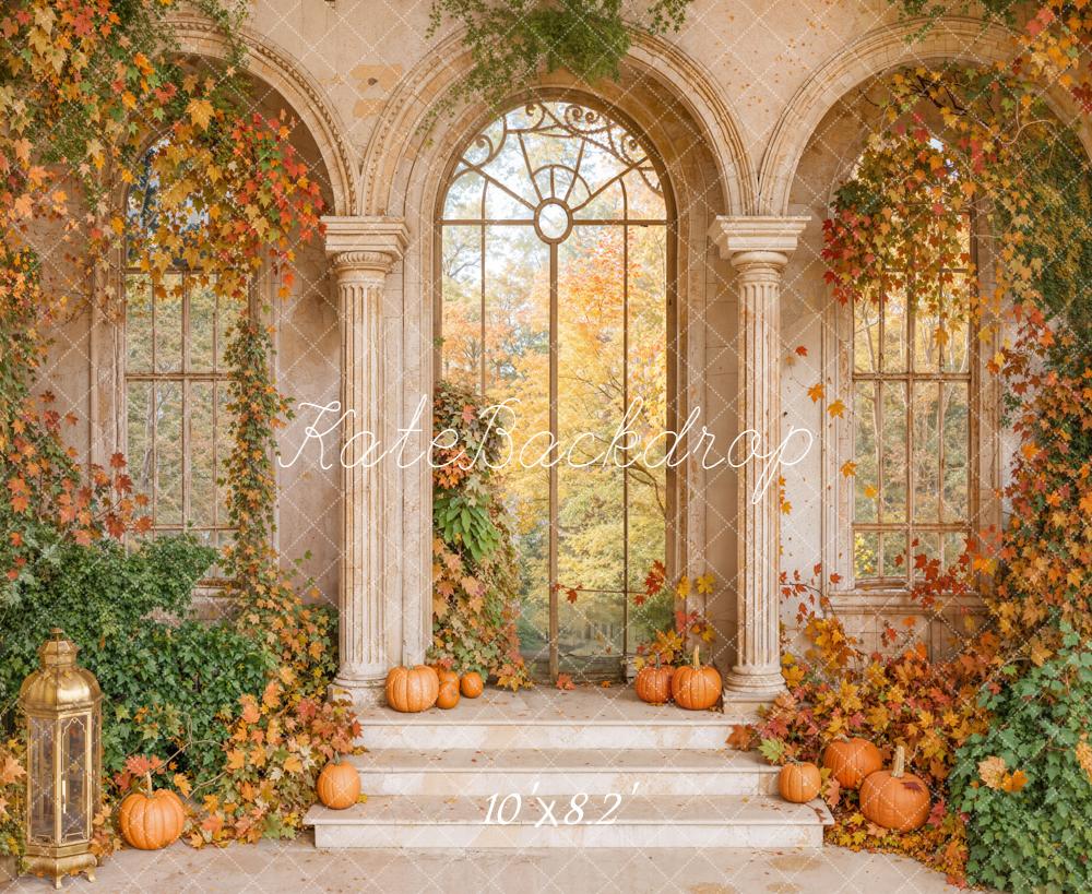 Kate Herbst Kürbisse Säulen Romantik Hintergrund Entworfen von Emetselch - Kate Backdrop.de
