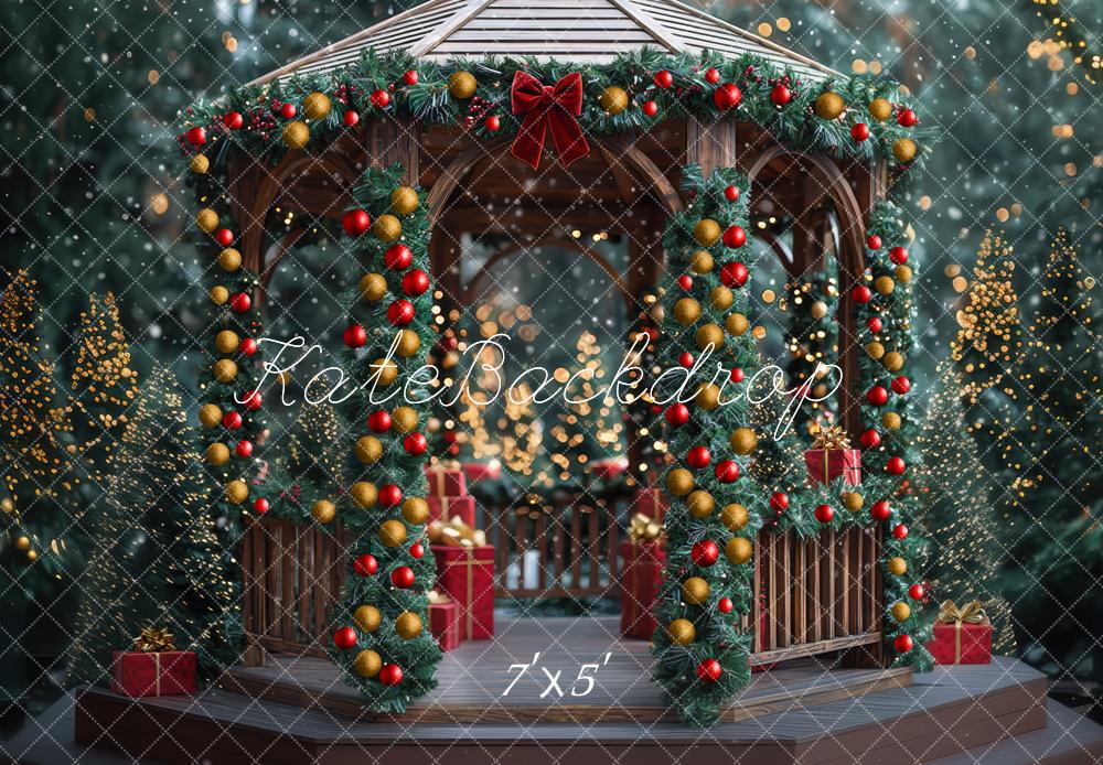 Kate Weihnachten Pavillon Girlanden Geschenkboxen Hintergrund Entworfen von Mini MakeBelieve - Kate Backdrop.de